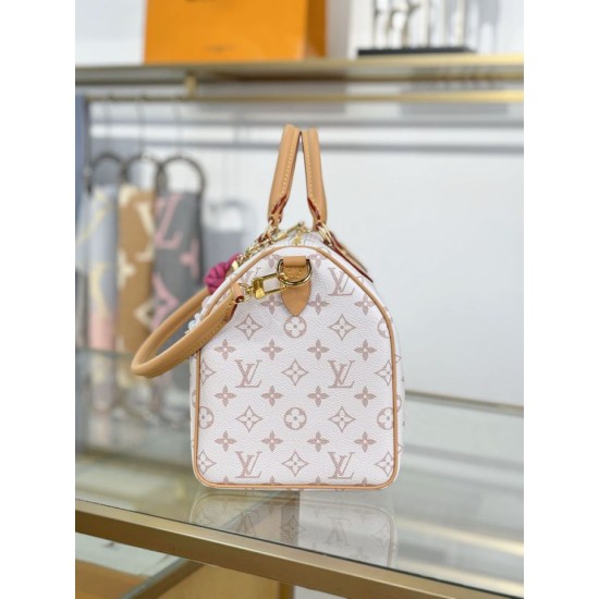 Repliche Perfette LV Speedy Soft 30 Lucky Bag M15108 Bianco bicolore Imitazioni False Online