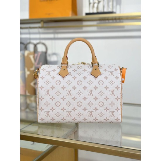 Repliche Perfette LV Speedy Soft 30 Lucky Bag M15108 Bianco bicolore Imitazioni False Online