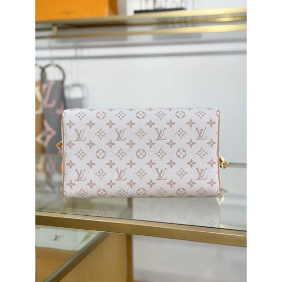 Repliche Perfette LV Speedy Soft 30 Lucky Bag M15108 Bianco bicolore Imitazioni False Online