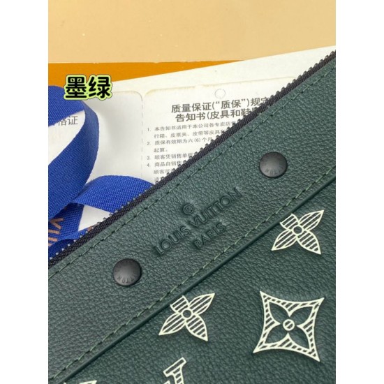 Repliche Perfette LV Pochette Pochette da viaggio M81570 Verde Imitazioni False Online