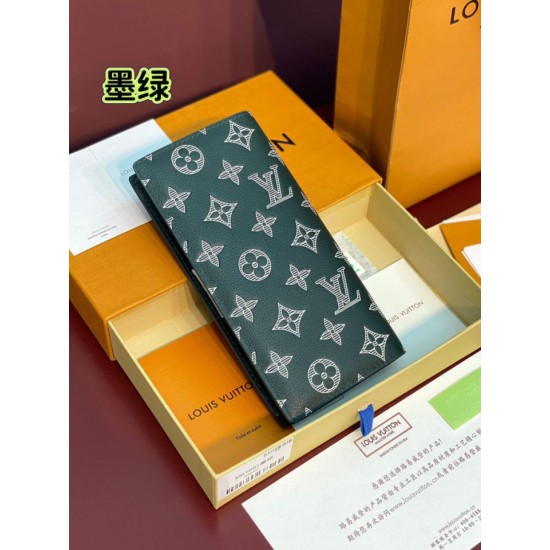 Repliche Perfette LV M61697 Portafoglio Brazza Monogram Eclipse Verde Imitazioni False Online