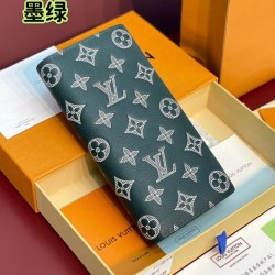 Repliche Perfette LV M61697 Portafoglio Brazza Monogram Eclipse Verde Imitazioni False Online