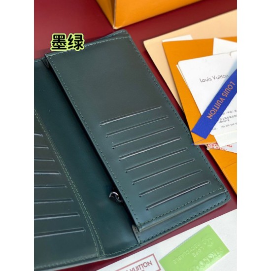 Repliche Perfette LV M61697 Portafoglio Brazza Monogram Eclipse Verde Imitazioni False Online