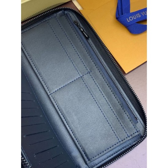 Repliche Perfette LV Portafoglio verticale Zippy M62295 Blu Imitazioni False Online