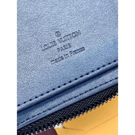 Repliche Perfette LV Portafoglio verticale Zippy M62295 Blu Imitazioni False Online