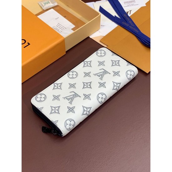 Repliche Perfette LV Portafoglio verticale Zippy M62295 Bianco bicolore Imitazioni False Online