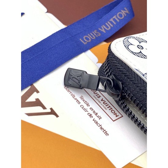 Repliche Perfette LV Portafoglio verticale Zippy M62295 Bianco bicolore Imitazioni False Online