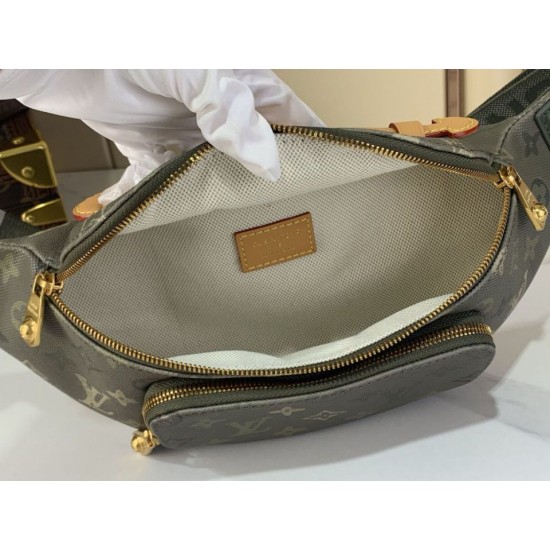 Repliche Perfette LV m26933 Marsupio Rush da uomo Verde Imitazioni False Online