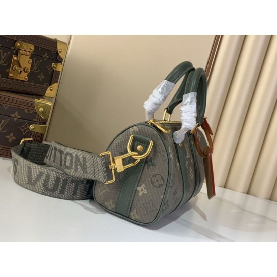 Repliche Perfette M26930 Borsa da viaggio LV Keepall Bandoulière 25 Verde Imitazioni False Online