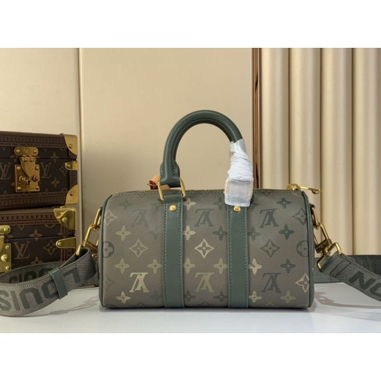 Repliche Perfette M26930 Borsa da viaggio LV Keepall Bandoulière 25 Verde Imitazioni False Online