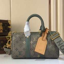 Repliche Perfette M26930 Borsa da viaggio LV Keepall Bandoulière 25 Verde Imitazioni False Online