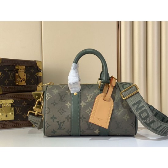 Repliche Perfette M26930 Borsa da viaggio LV Keepall Bandoulière 25 Verde Imitazioni False Online