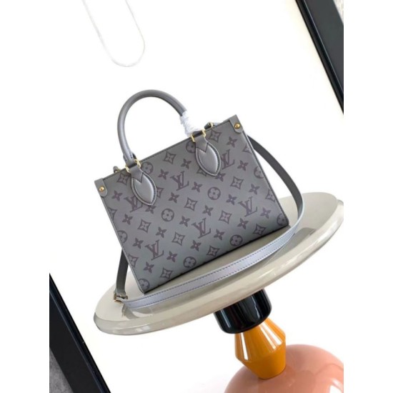 Replica LV Mini borsa tote Onthego m45653 m12465 grigio Fallate Outlet Online Italia Repliche Perfette LV Mini borsa tote Onthego m45653 m12465 grigio Imitazioni False Online