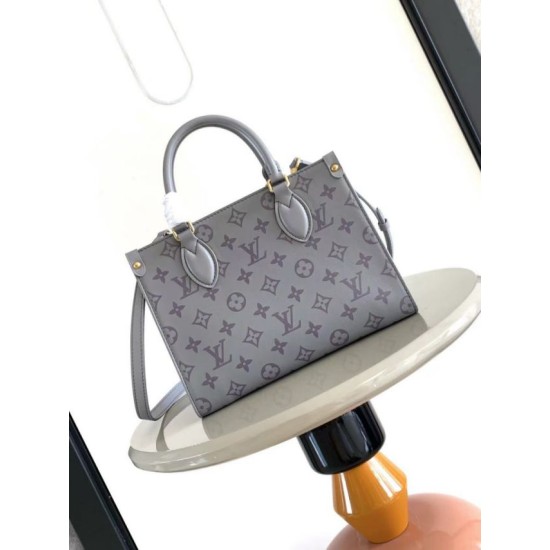Replica LV Mini borsa tote Onthego m45653 m12465 grigio Fallate Outlet Online Italia Repliche Perfette LV Mini borsa tote Onthego m45653 m12465 grigio Imitazioni False Online