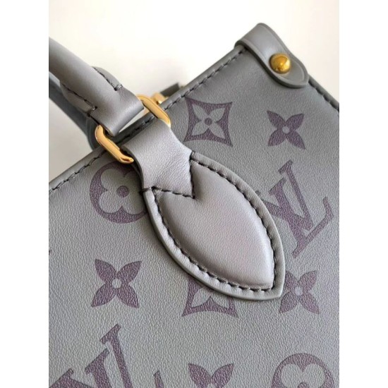 Replica LV Mini borsa tote Onthego m45653 m12465 grigio Fallate Outlet Online Italia Repliche Perfette LV Mini borsa tote Onthego m45653 m12465 grigio Imitazioni False Online