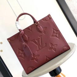Repliche Perfette Borsa tote LV Onthego MM M45607 M45595 Rosso Imitazioni False Online