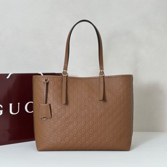 Repliche Perfette Borsa tote media Gucci GG Emblem 847456 Bordeaux Imitazioni False Online