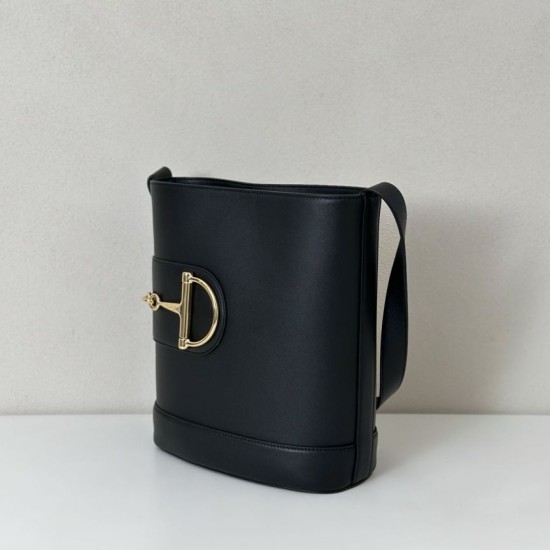 Repliche Perfette Gucci 833660 Borsa a secchiello piccola Nera Imitazioni False Online