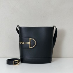 Repliche Perfette Gucci 833660 Borsa a secchiello piccola Nera Imitazioni False Online