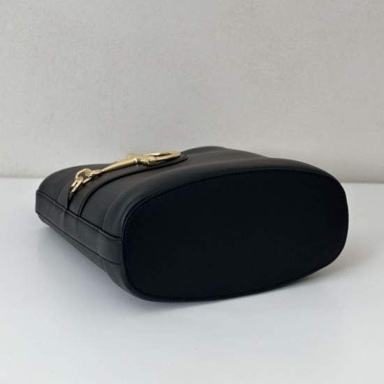 Repliche Perfette Gucci 833660 Borsa a secchiello piccola Nera Imitazioni False Online