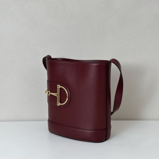 Repliche Perfette Gucci 833660 Borsa a secchiello piccola Bordeaux Imitazioni False Online