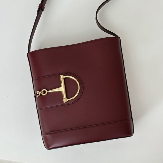 Repliche Perfette Gucci 833660 Borsa a secchiello piccola Bordeaux Imitazioni False Online