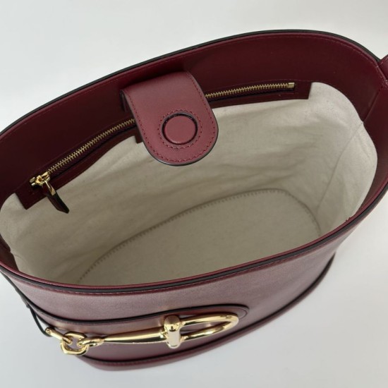 Repliche Perfette Gucci 833660 Borsa a secchiello piccola Bordeaux Imitazioni False Online