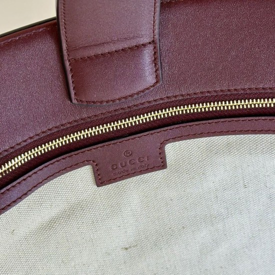 Repliche Perfette Gucci 833660 Borsa a secchiello piccola Bordeaux Imitazioni False Online