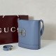 Repliche Perfette Gucci 833660 Borsa a secchiello piccola Blu Imitazioni False Online