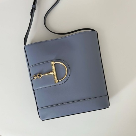 Repliche Perfette Gucci 833660 Borsa a secchiello piccola Blu Imitazioni False Online