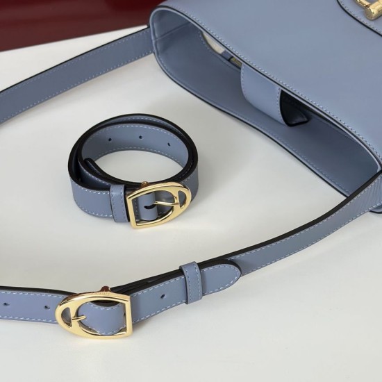 Repliche Perfette Gucci 833660 Borsa a secchiello piccola Blu Imitazioni False Online