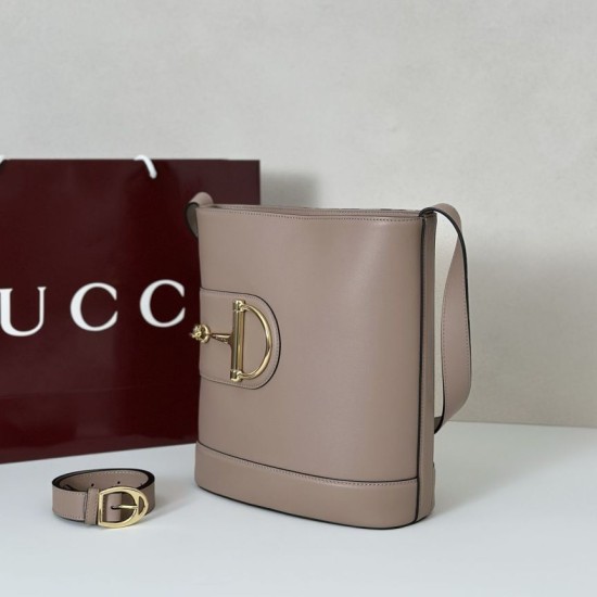 Repliche Perfette Gucci 833660 Borsa a secchiello piccola Rosa Imitazioni False Online