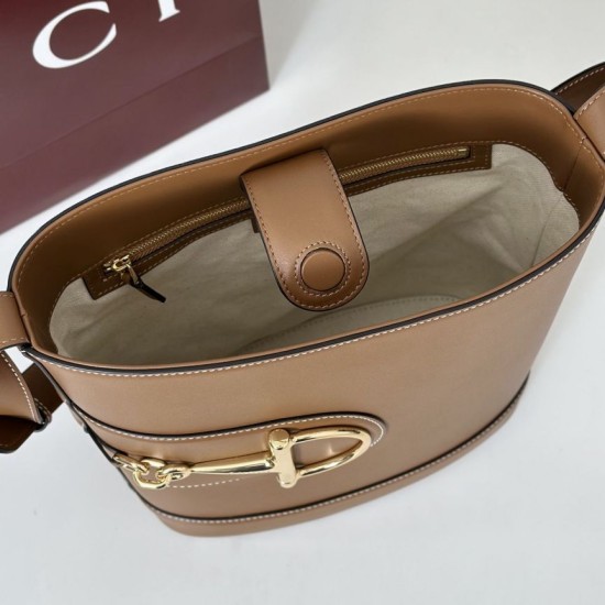 Repliche Perfette Gucci 833660 Borsa a secchiello piccola Marrone Imitazioni False Online