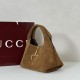 Repliche Perfette Borsa a mano media Gucci Softbit in pelle scamosciata 837467 Marrone Imitazioni False Online