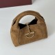 Repliche Perfette Borsa a mano media Gucci Softbit in pelle scamosciata 837467 Marrone Imitazioni False Online