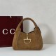 Repliche Perfette Borsa a mano media Gucci Softbit in pelle scamosciata 837467 Marrone Imitazioni False Online