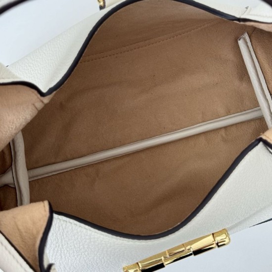 Repliche Perfette Borsa a mano media Gucci Softbit 837467 Bianco Imitazioni False Online