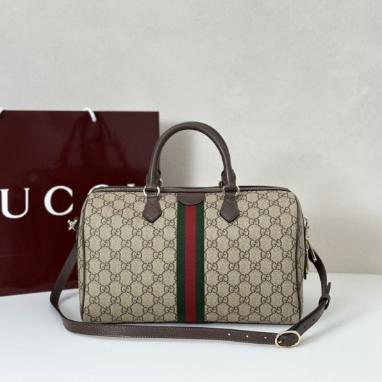 Repliche Perfette Borsa bauletto grande Gucci Ophidia Marrone 836824 Imitazioni False Online