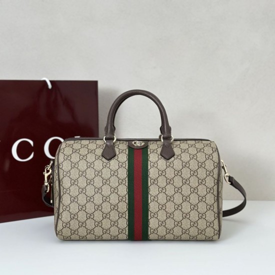 Repliche Perfette Borsa bauletto grande Gucci Ophidia Marrone 836824 Imitazioni False Online