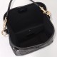 Repliche Perfette Borsa a secchiello piccola Gucci GG Emblem 815118 Nera Imitazioni False Online