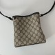 Repliche Perfette Borsa a secchiello piccola Gucci GG Emblem 815118 Nera Imitazioni False Online