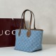 Repliche Perfette Borsa tote piccola Gucci Totissima 820496 blu jeans Imitazioni False Online