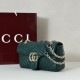 Repliche Perfette Borsa a tracolla media Gucci GG Marmont 837267 verde Imitazioni False Online