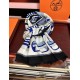 Repliche Perfette Sciarpa Hermès double face in cashmere dello stesso colore 65x185 blu Imitazioni False Online