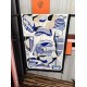 Repliche Perfette Sciarpa Hermès double face in cashmere dello stesso colore 65x185 blu Imitazioni False Online