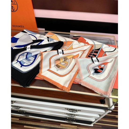 Repliche Perfette Sciarpa Hermès double face in cashmere dello stesso colore 65x185 arancione Imitazioni False Online