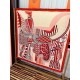 Repliche Perfette Fazzoletto Hermès in cashmere e seta Ondsdemarch 140 rosso Imitazioni False Online