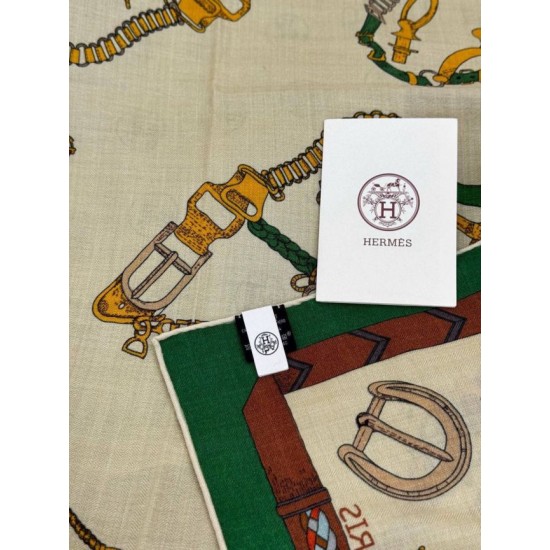 Repliche Perfette Sciarpa reversibile in cashmere Hermès con motivo a cavallo che salta 140 Verde Imitazioni False Online