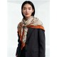 Repliche Perfette Sciarpa reversibile in cashmere Hermès con motivo a cavallo che salta 140 Organge Imitazioni False Online