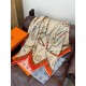 Repliche Perfette Sciarpa reversibile in cashmere Hermès con motivo a cavallo che salta 140 Organge Imitazioni False Online
